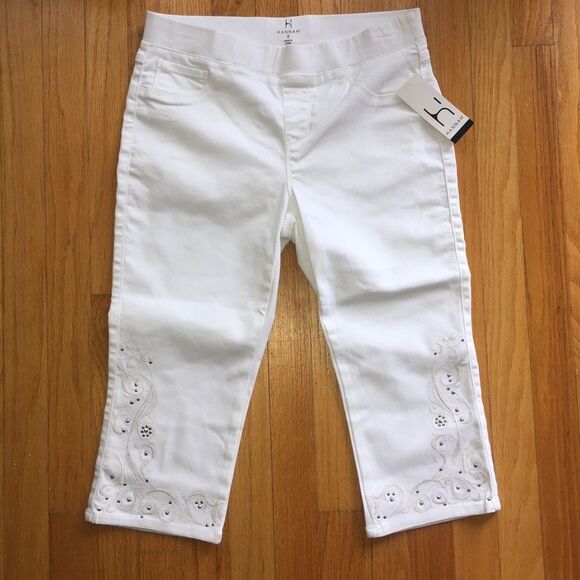 — Hannah — Beautiful Small White Capris NWT  - Picture 3 of 11